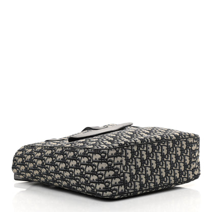 Christian Dior Oblique Saddle Tote Beige Black 4 of 11