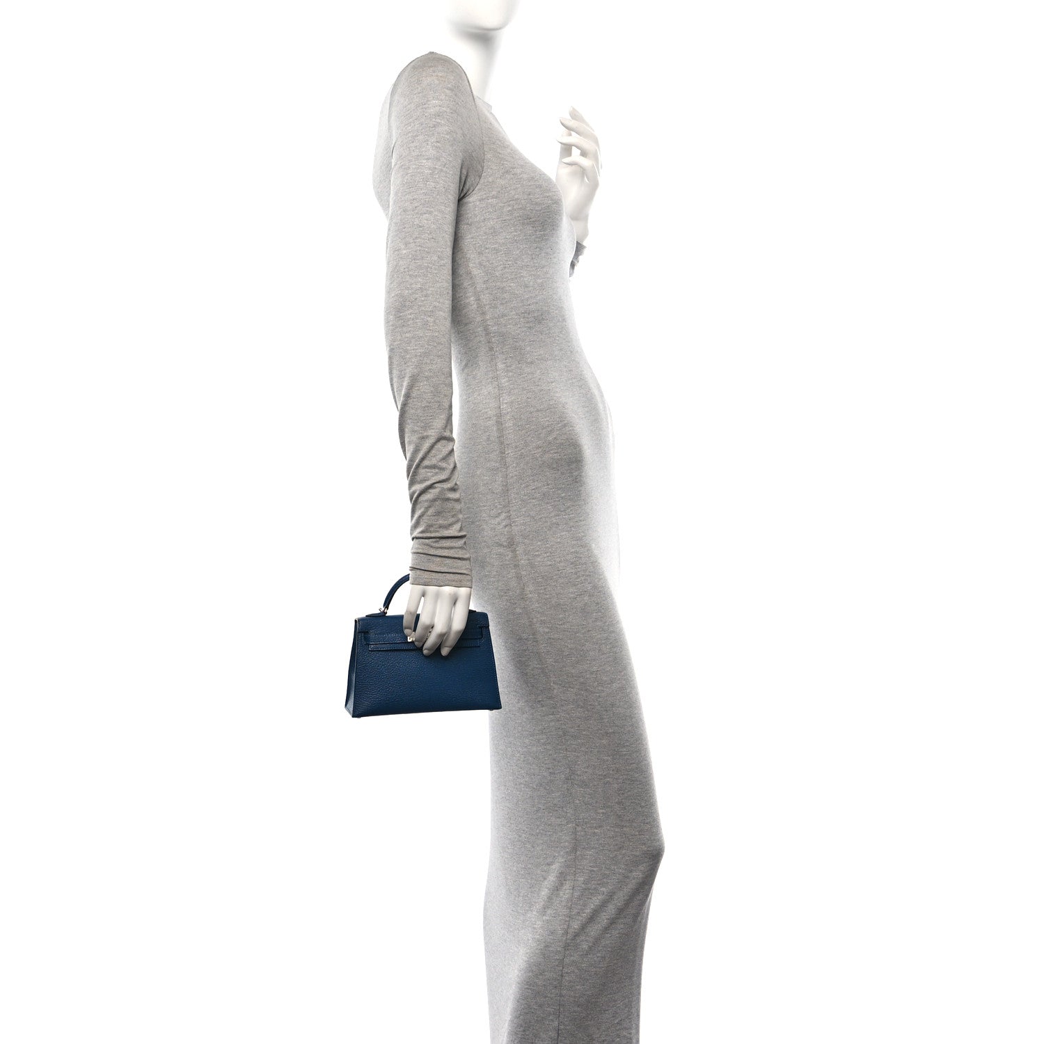 Hermes Chevre Mysore Verso Mini Kelly Sellier 20 Deep Bleu Ebene 2 of 9
