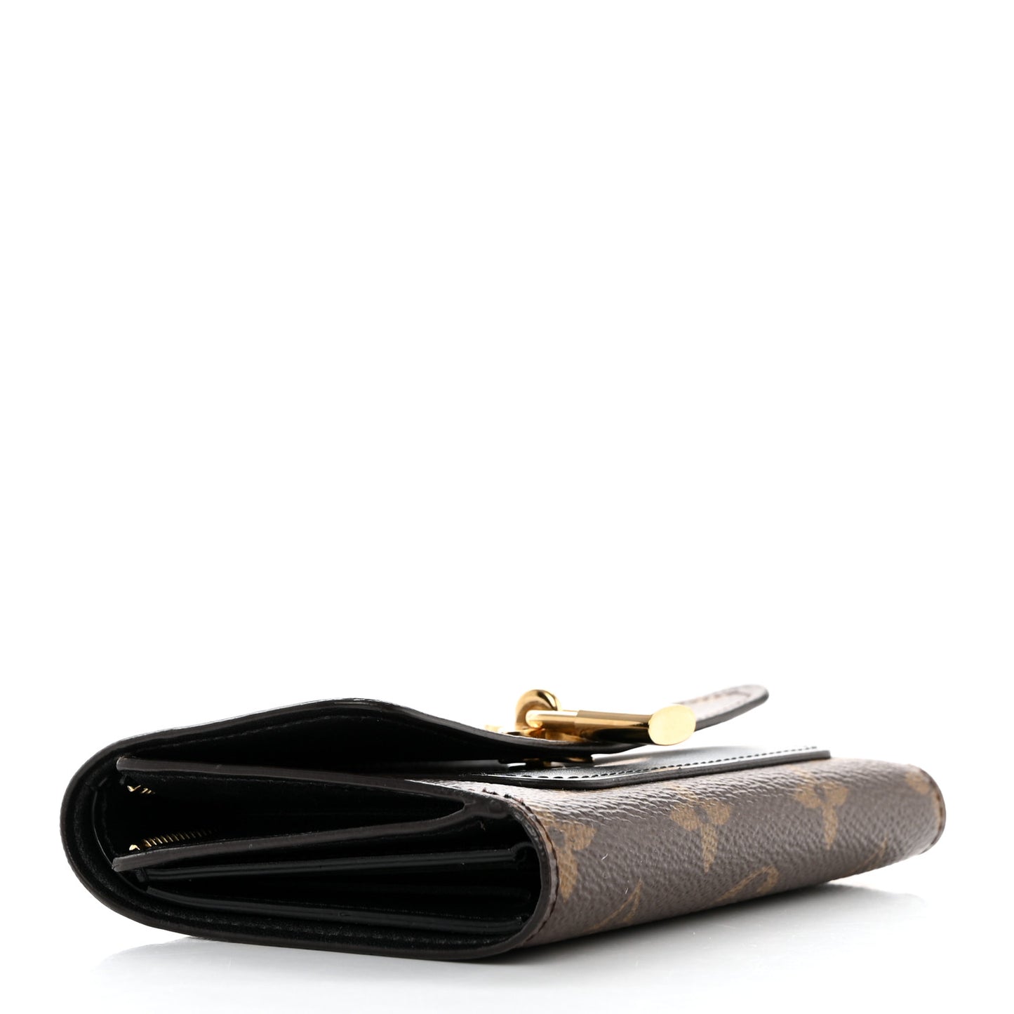 Monogram Flower Lock Compact Wallet Black
