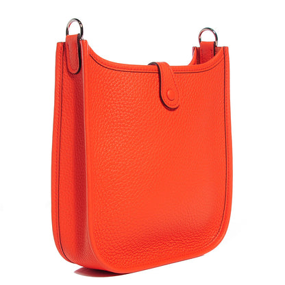 Hermes Taurillon Clemence Amazone Evelyne TPM Orange Poppy Saint Cyr 3 of 16