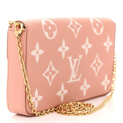 Louis Vuitton Empreinte Monogram Giant Felicie Pochette Chain Wallet Rose Trianon Creme 4 of 10