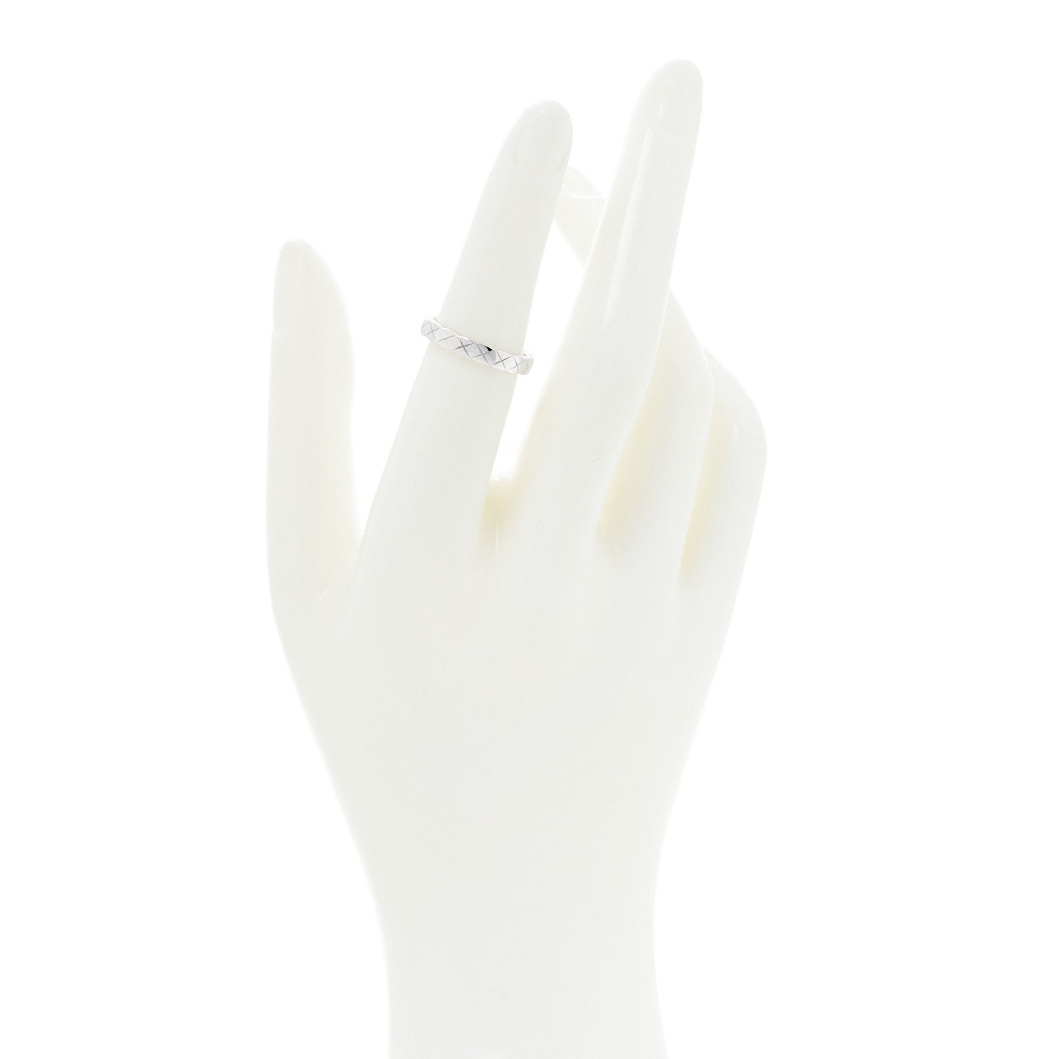 Chanel 18K White Gold Mini Coco Crush Ring 52 6 2 of 5