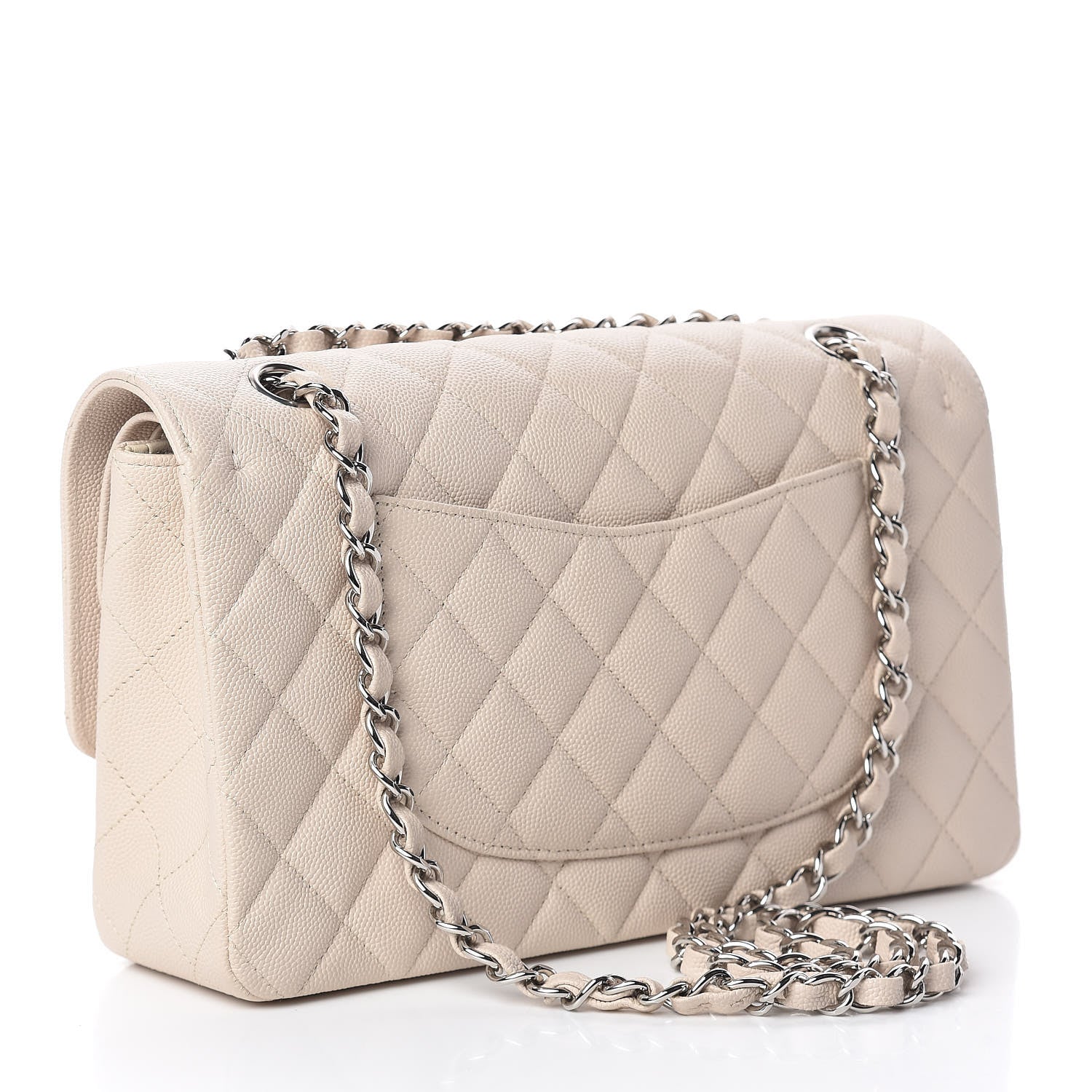 Chanel Caviar Quilted Medium Double Flap Light Beige 3 of 11