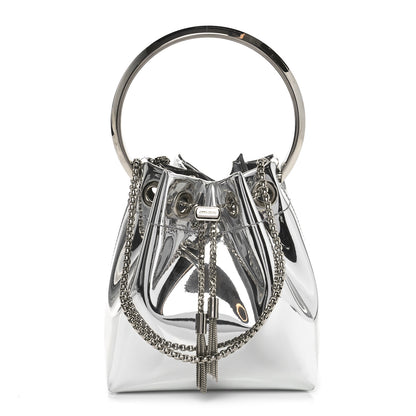 Jimmy Choo Metallic Patent Bon Bon Bag Silver 1 of 9