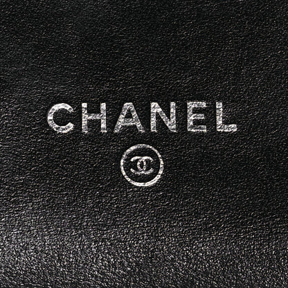 Chanel Lambskin Chevron Quilted Studded Small Flap Wallet Black 9 of 16