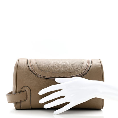 Gucci Piuma Calfskin Jumbo GG Embossed Small Toiletry Case Good Taupe 2 of 9