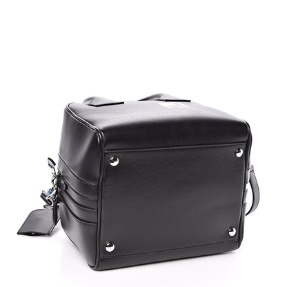 Burberry Smooth Calfskin Montage Print Small Cube Bowling Bag Black 4 of 12