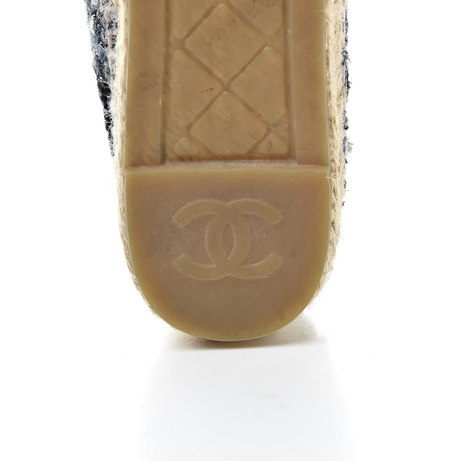 Chanel Metallic Tweed Lambskin CC Espadrilles 36 Blue Black Silver 8 of 11
