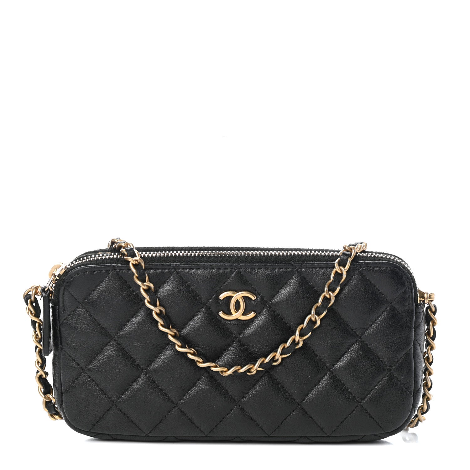 Chanel Calfskin Quilted Small Graffiti Clutch With Chain Black 1 of 9