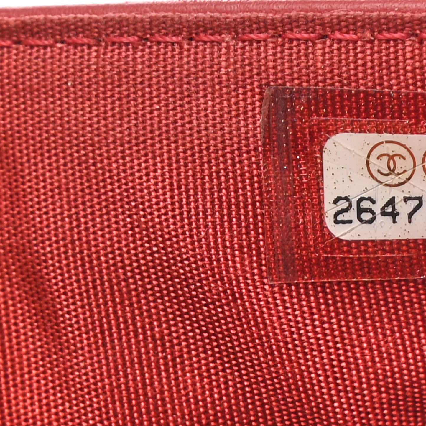 Calfskin Chevron Quilted Medium Boy Flap Wallet Dark Red