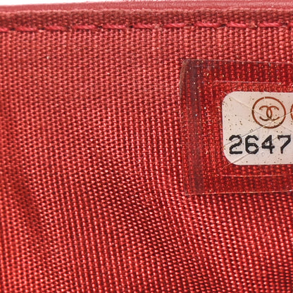 Chanel Calfskin Chevron Quilted Medium Boy Flap Wallet Dark Red 7 of 8