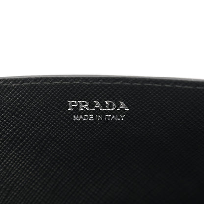 Prada Saffiano Envelope Wristlet Crossbody Wallet Black 7 of 9
