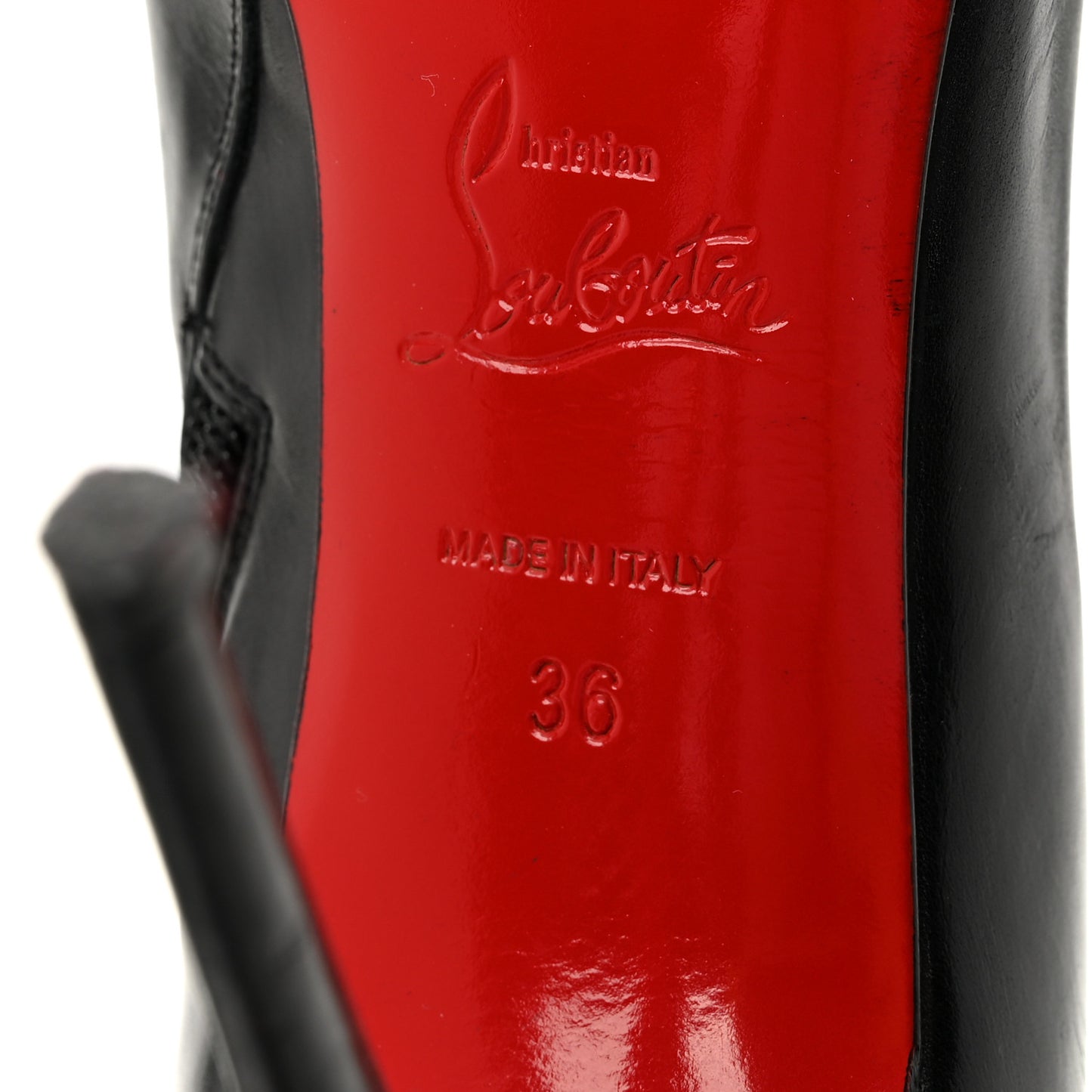 Calfskin Bourge Zeppa Tall Boots 36 Black
