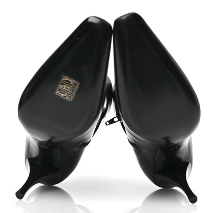 Saint Laurent Goatskin Crystal Buckle Claude 90 Ankle Booties 37.5 Black 5 of 9