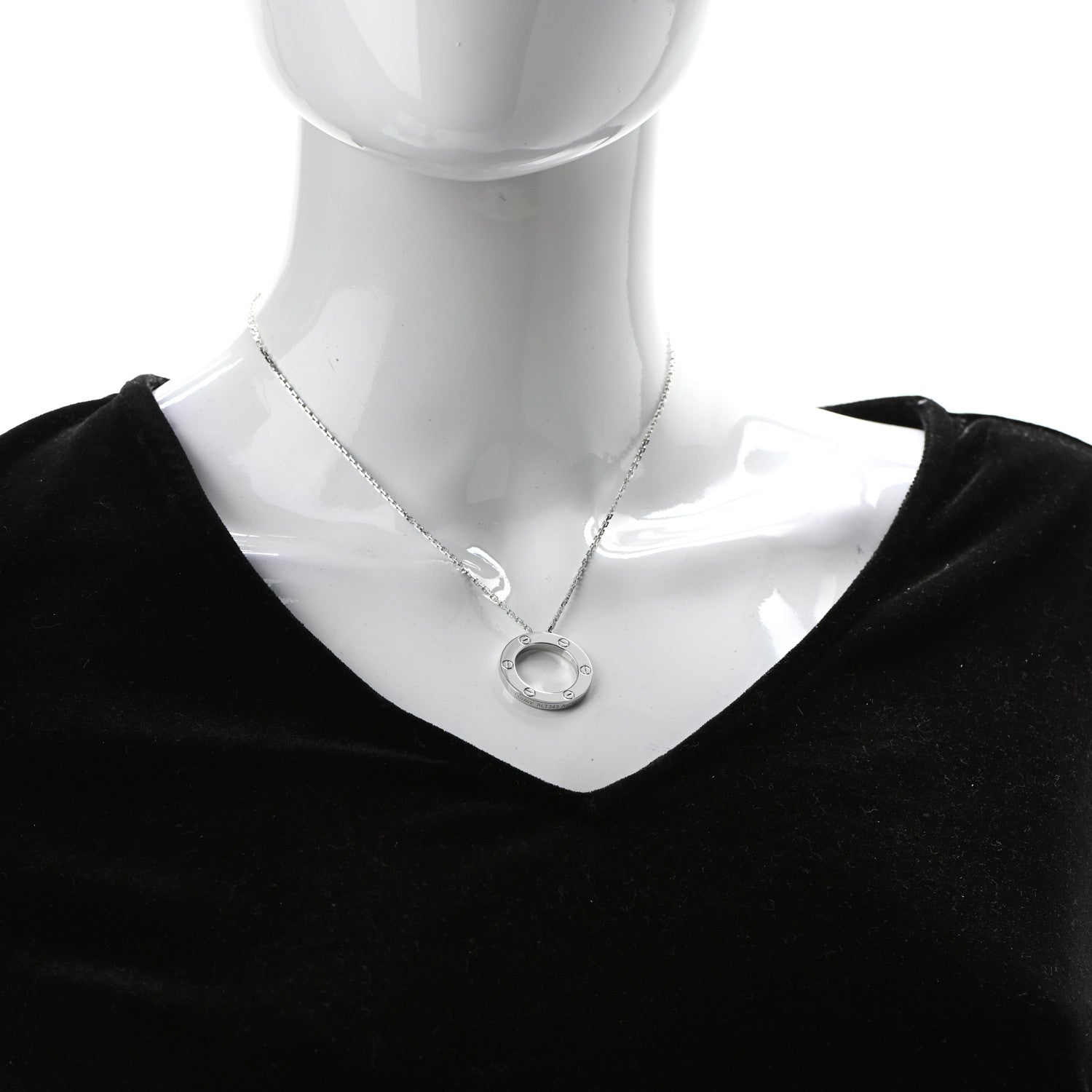 Cartier 18K White Gold LOVE Pendant Necklace 2 of 7
