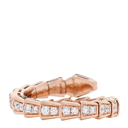 Bulgari 18K Rose Gold Diamond Serpenti Viper Pave Ring M 3 of 5