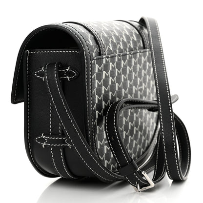 Moynat Grained Calfskin Canvas M Besace Bag Black White 3 of 11