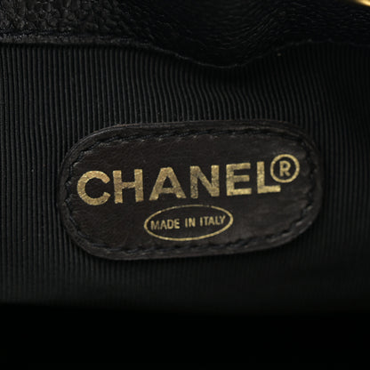 Chanel Caviar Logo Drawstring Bucket Bag Black 7 of 11