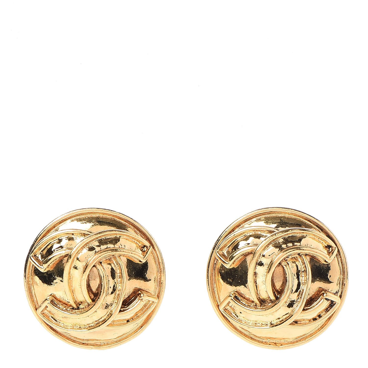 Chanel CC Clip On Earrings Gold 1 of 4