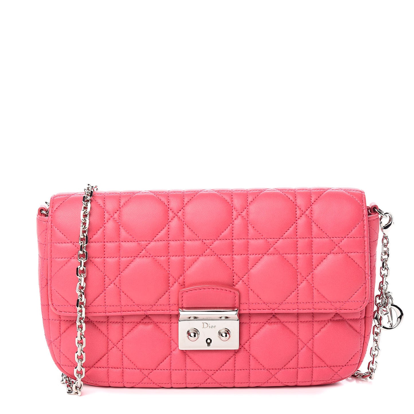 Lambskin Cannage Miss Dior Promenade Pouch Fuchsia