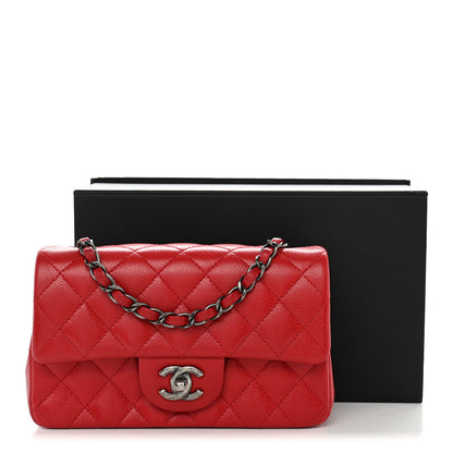 Chanel Caviar Quilted Mini Rectangular Flap Red 11 of 11