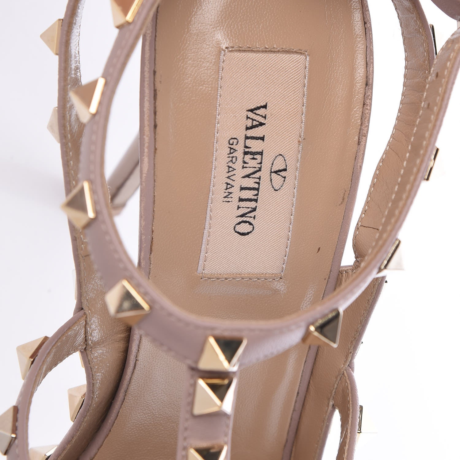 Valentino Garavani Patent Rockstud Ankle Strap Pumps 40 Poudre 7 of 14