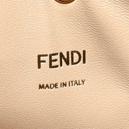 Fendi Vitello Seta Glazed Fabric FF 1974 Medium Peekaboo X-Lite Black Mogano Panna 6 of 9
