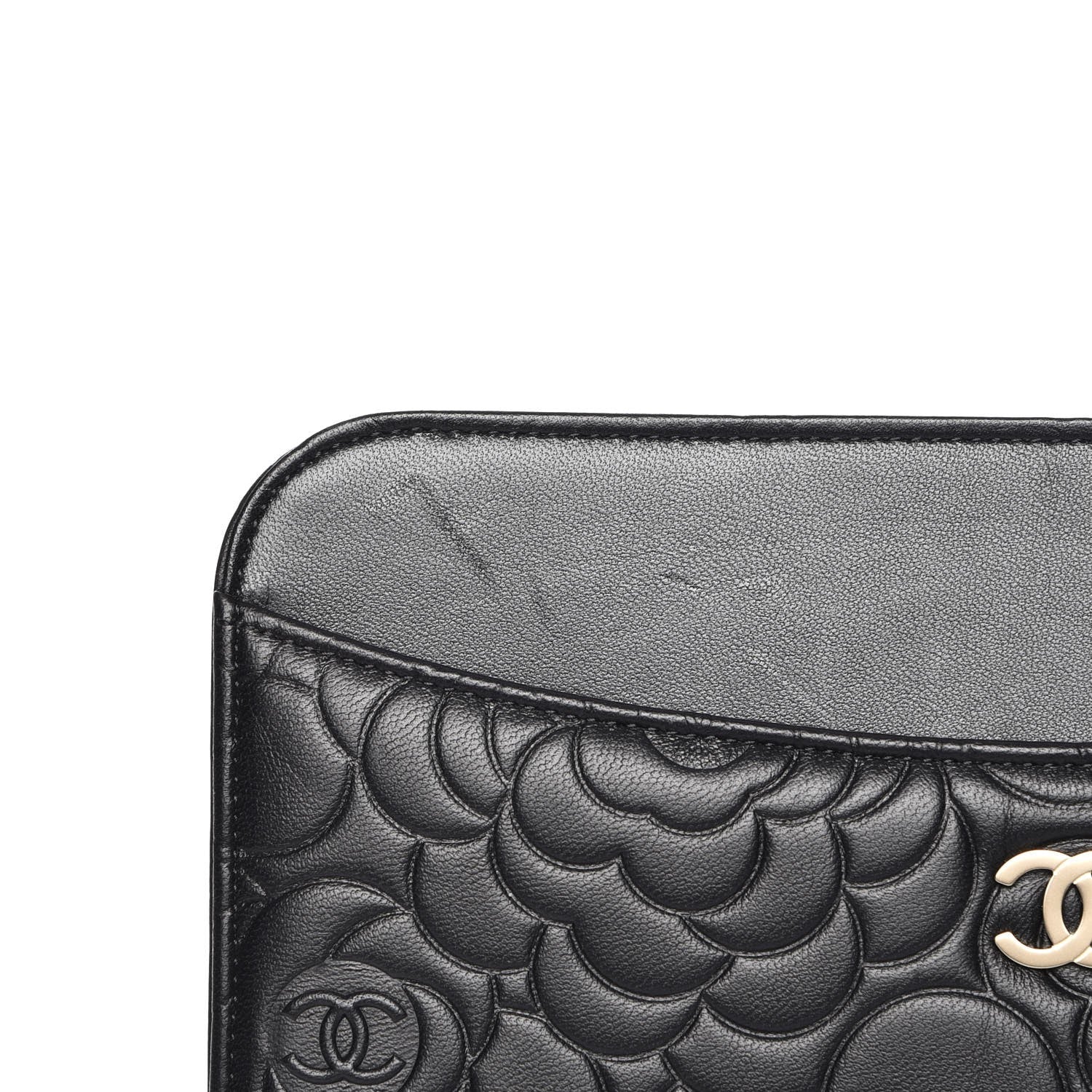 Chanel Lambskin Camellia Embossed iPad Case Black 9 of 9