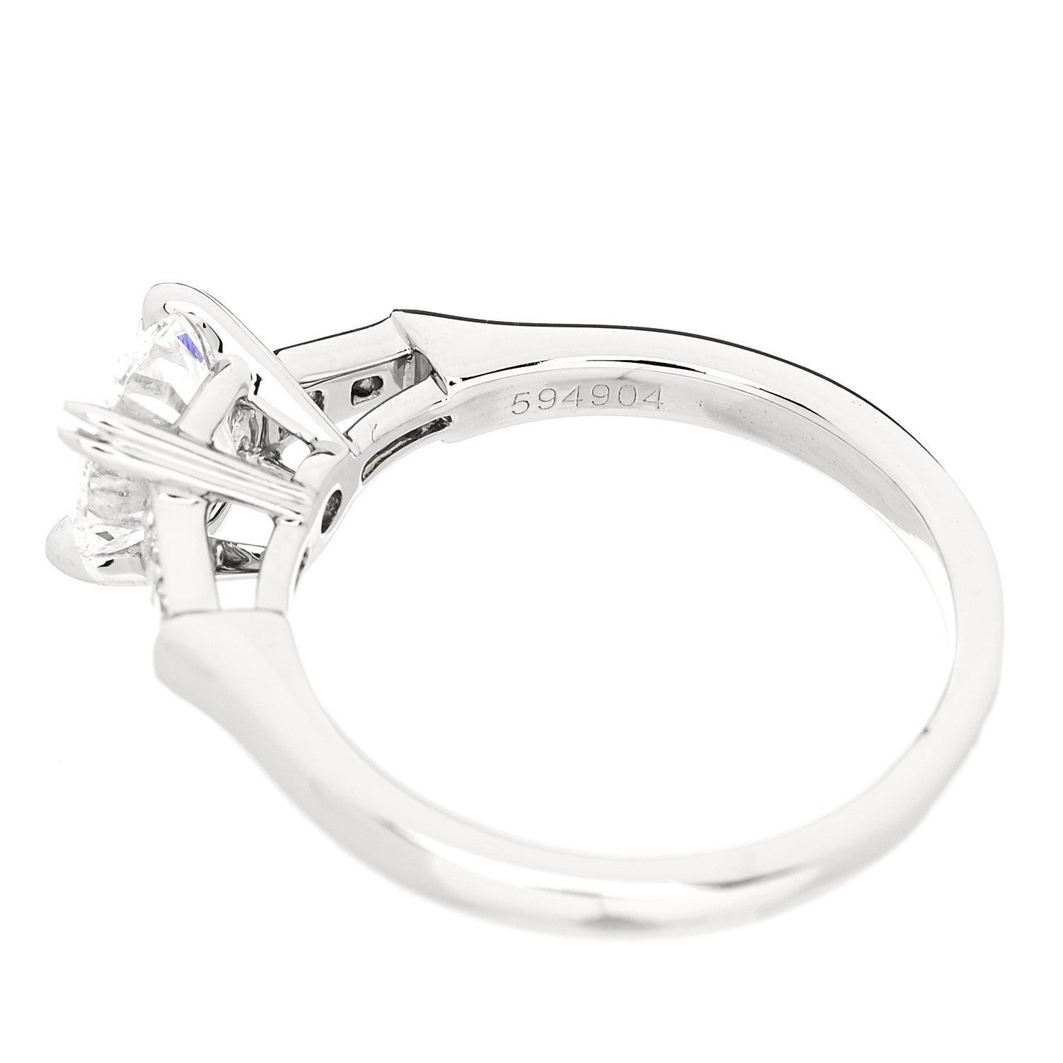 Harry Winston Platinum Diamond .91ct Round Brilliant Cut Engagement Ring 47 4 5 of 7