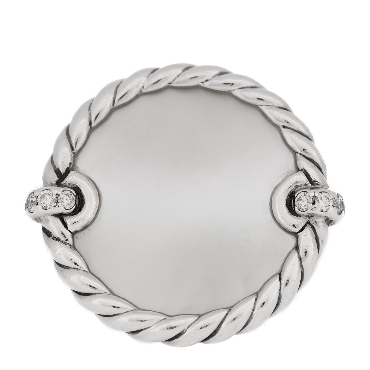 Sterling Silver Mother Of Pearl Diamond Elements Ring 53 6.5