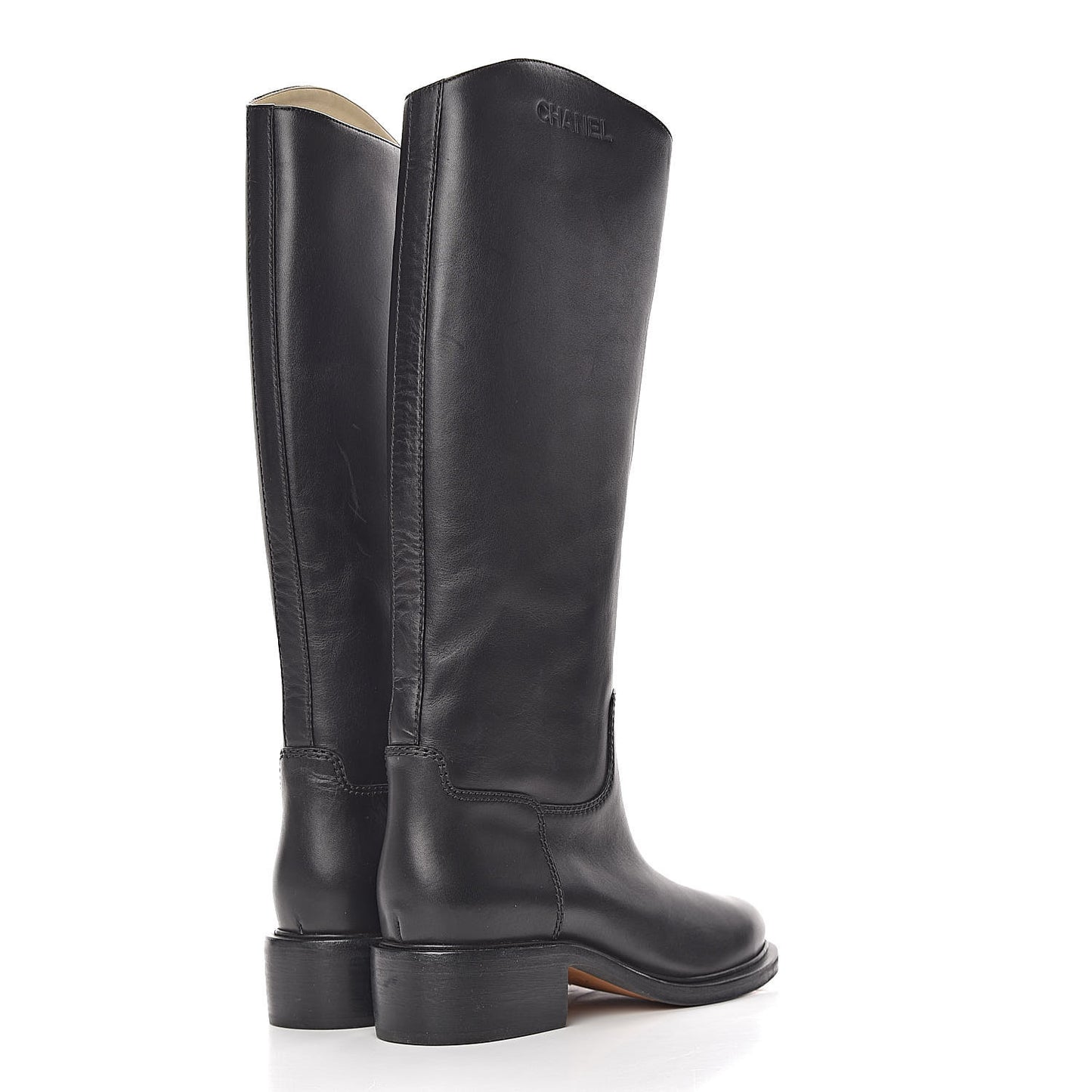 Calfskin Knee High Boots 41 Black