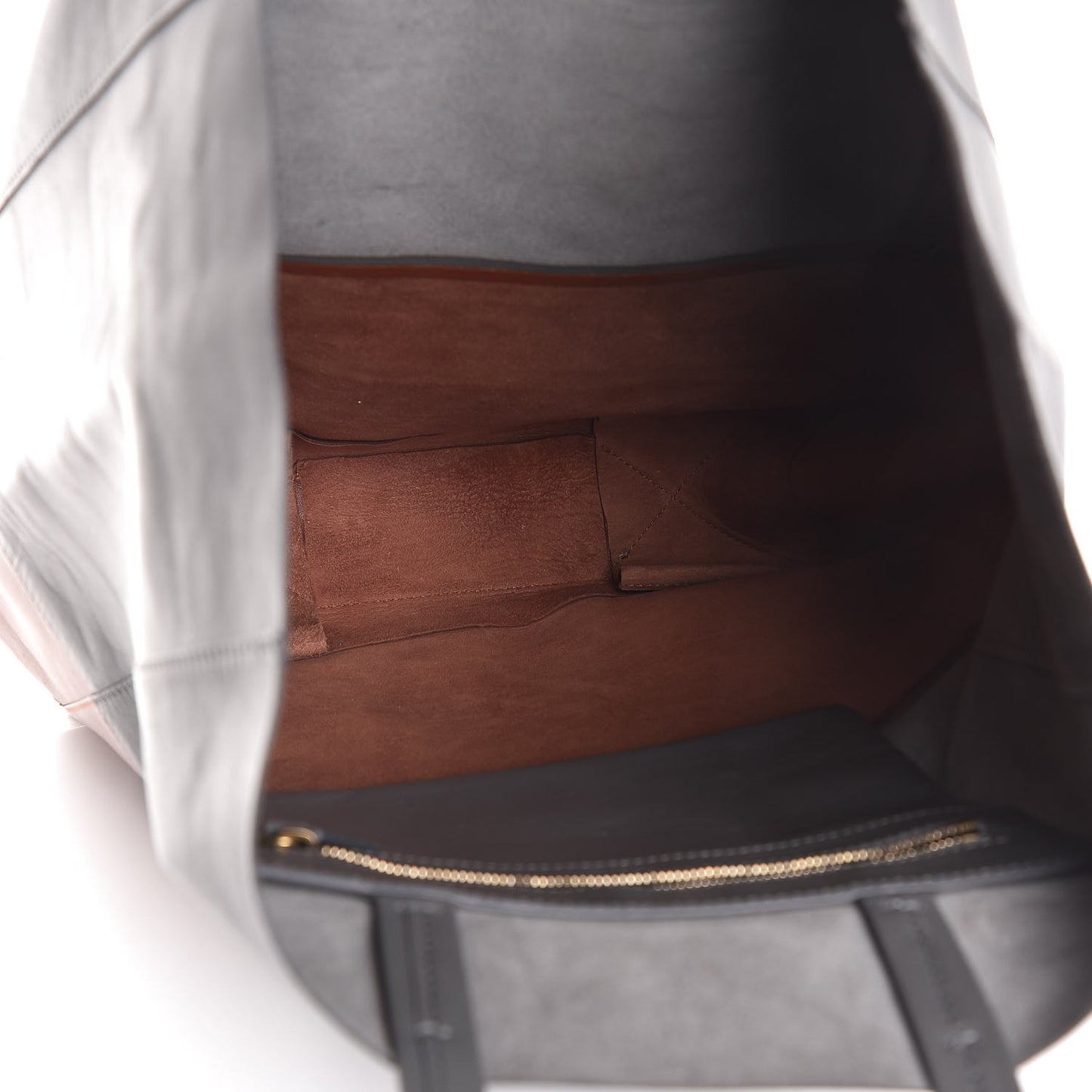 Lambskin Vertical Bi-Cabas Grey Cognac