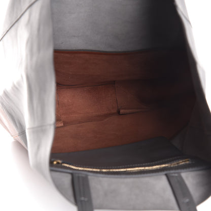 Celine Lambskin Vertical Bi-Cabas Grey Cognac 5 of 8