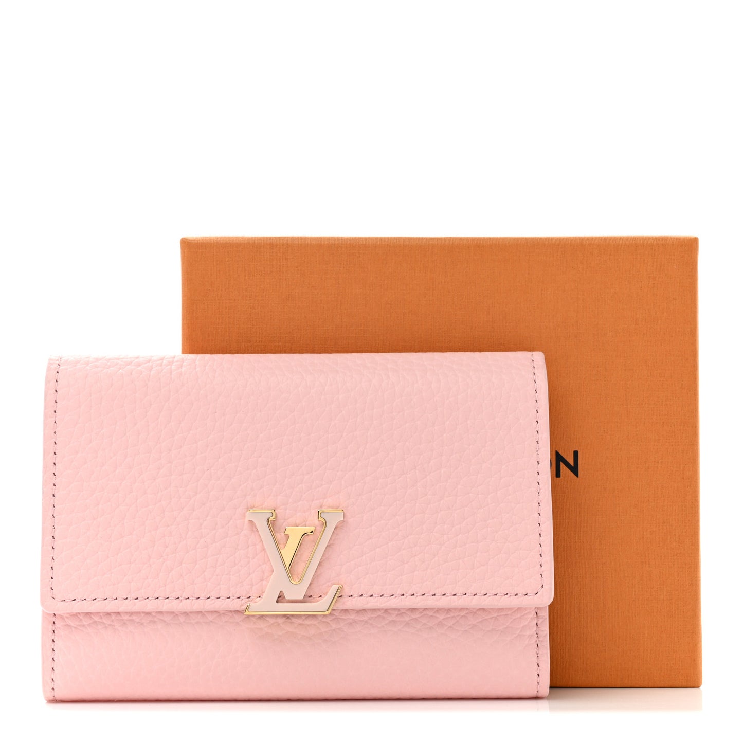 Taurillon Capucines Compact Wallet Rose
