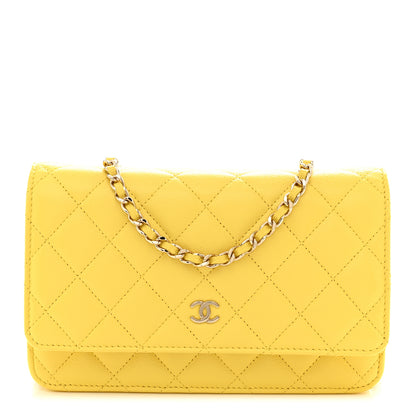 Chanel Caviar Quilted Wallet on Chain WOC Yellow 1 of 10
