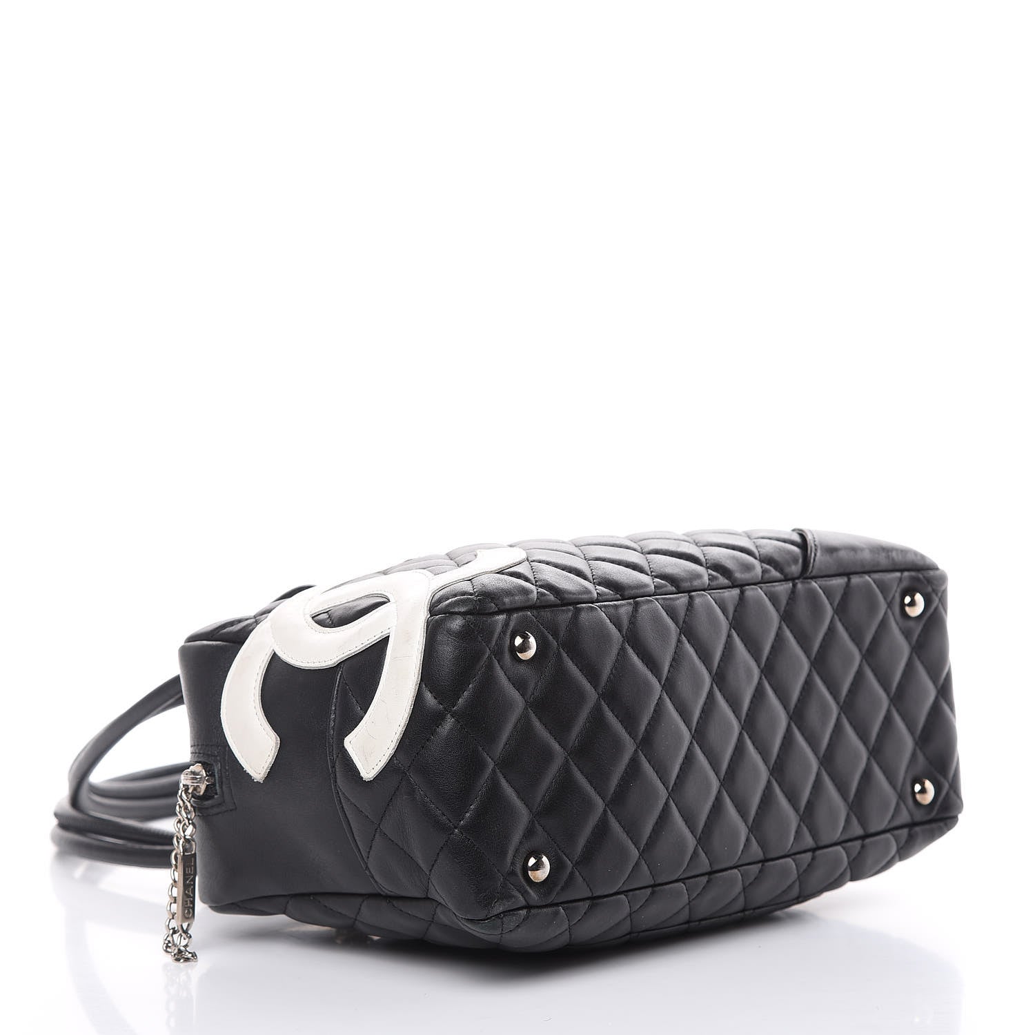 Chanel Calfskin Quilted Large Cambon Bowler Black White 4 of 22
