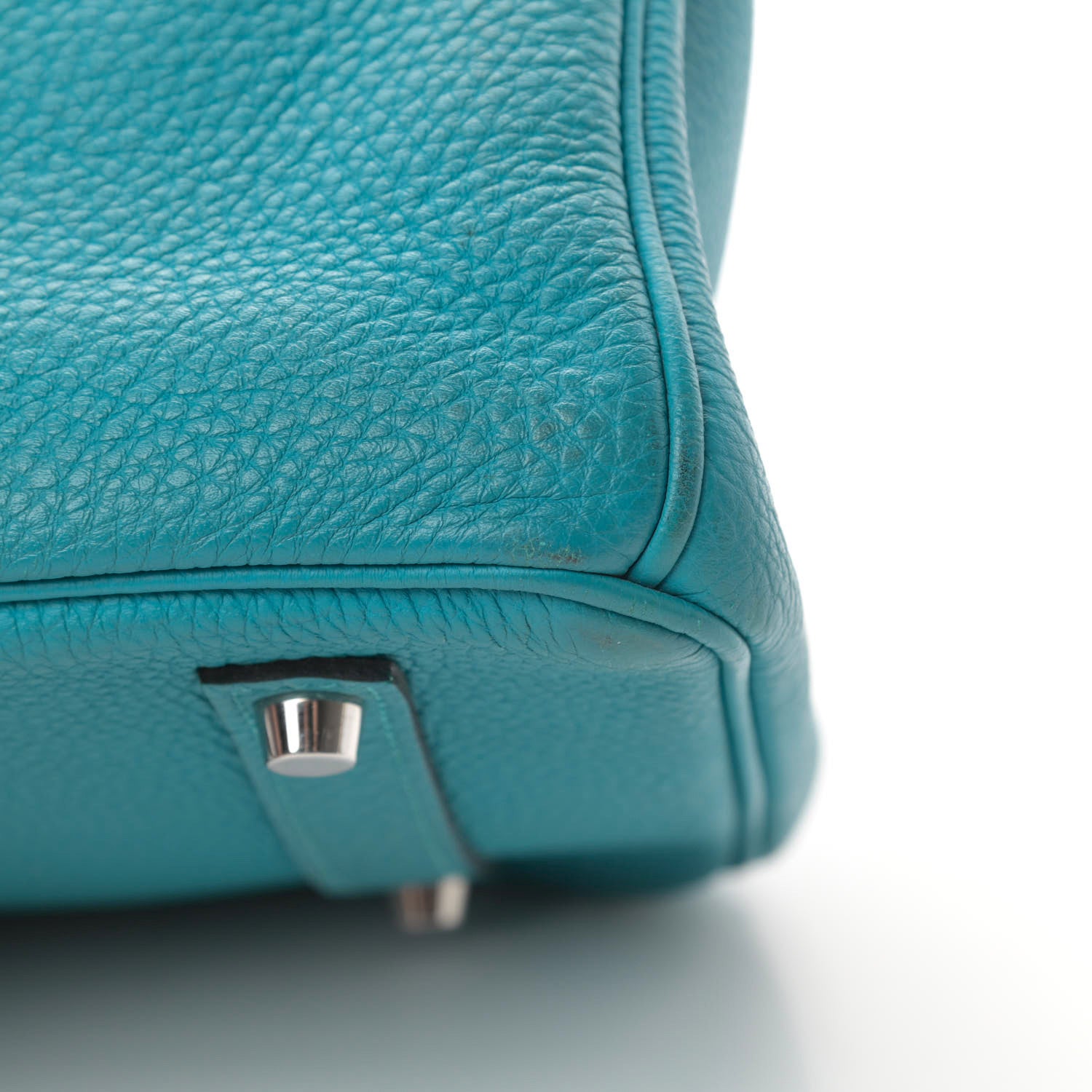 Hermes Taurillon Clemence Birkin 35 Turquoise 13 of 15