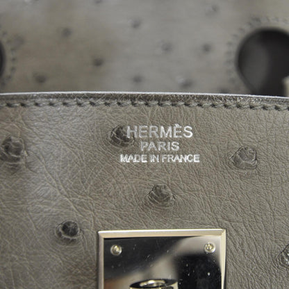 Hermes Ostrich Birkin 30 Gris Tourterelle 7 of 9
