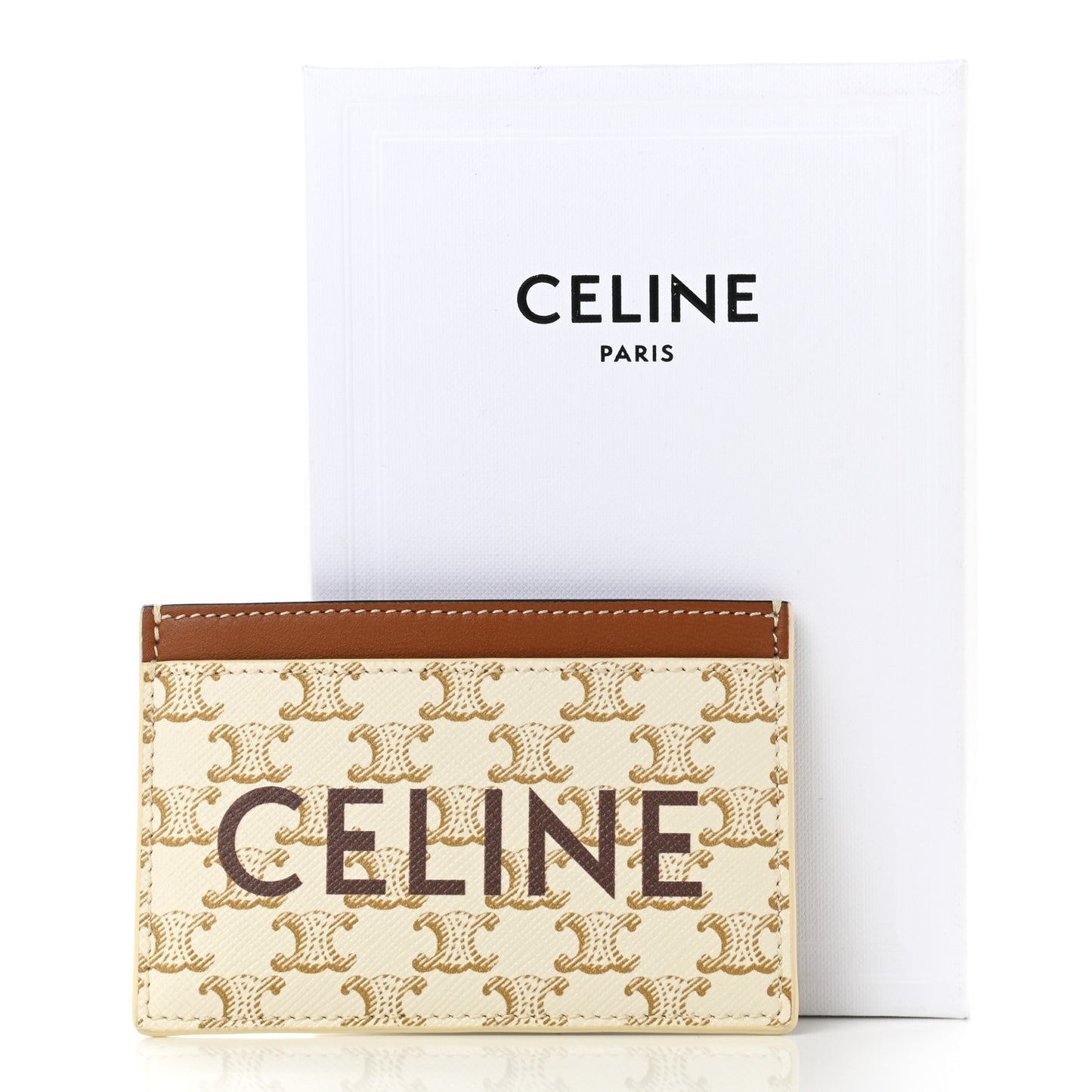 Triomphe Canvas Card Holder White