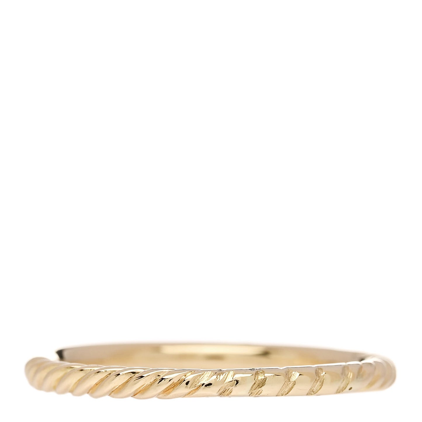 18K Yellow Gold Diamond 2mm Cable Collectibles Band Ring 60 9