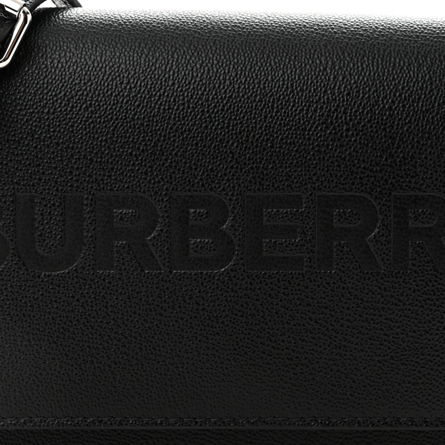 Smooth Calfskin Logo Embossed Hampshire Crossbody Black