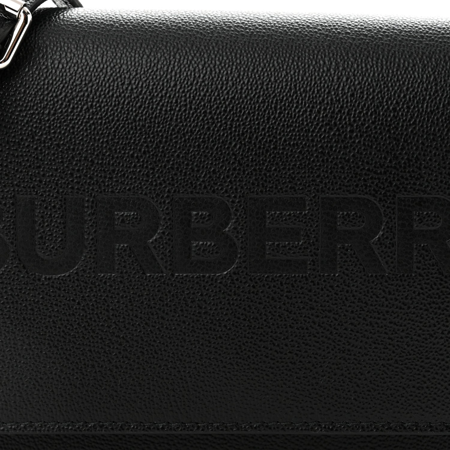 Burberry Smooth Calfskin Logo Embossed Hampshire Crossbody Black 7 of 9