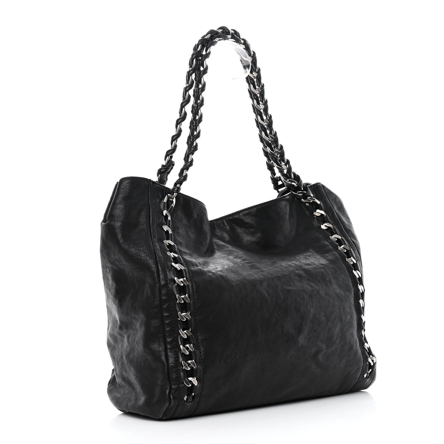 Chanel Glazed Calfskin Modern Chain Tote Black 3 of 13