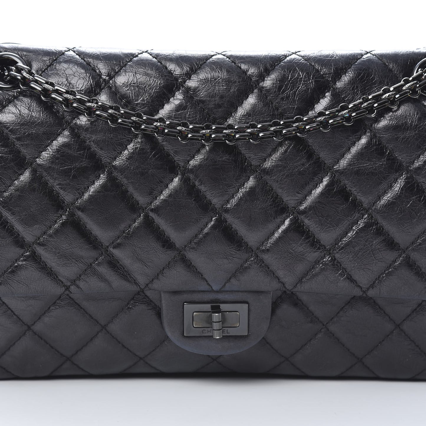 Aged Calfskin Quilted 2.55 Reissue 226 Flap So Black