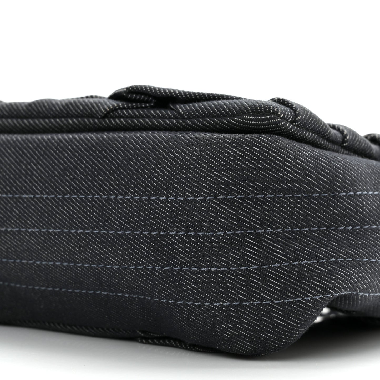 Denim Pleated Denim Turtle Flap Dark Blue