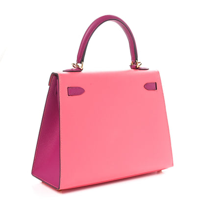 Hermes Epsom Horseshoe Kelly Sellier 25 Rose Azalee Rose Poupre 3 of 11