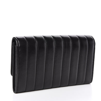 Saint Laurent Lambskin Matelasse Monogram Large Vicky Continental Wallet Black 3 of 8