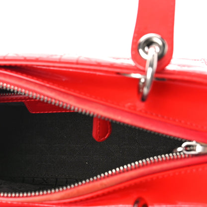 Christian Dior Patent Cannage Medium Lady Dior Red 6 of 12