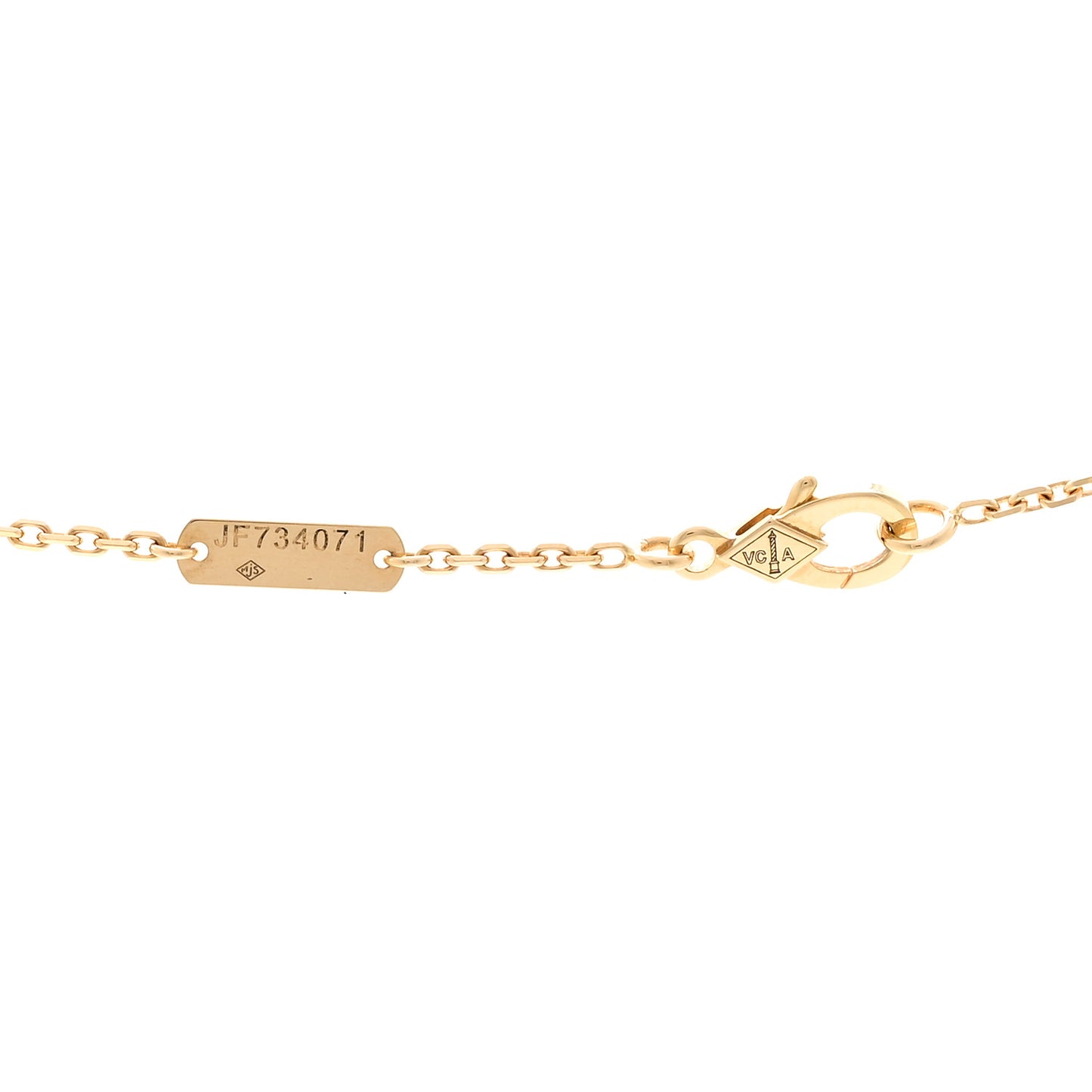 18K Yellow Gold Mother of Pearl Vintage Alhambra Pendant Necklace