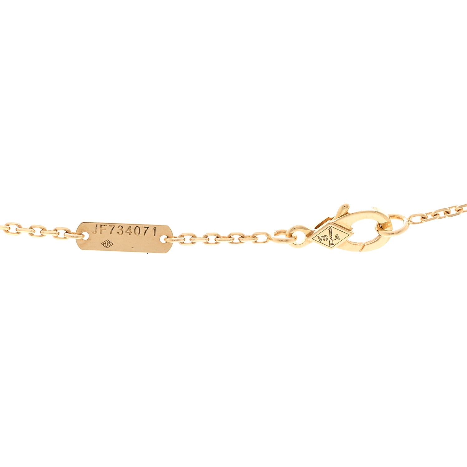 Van Cleef & Arpels 18K Yellow Gold Mother of Pearl Vintage Alhambra Pendant Necklace 4 of 6